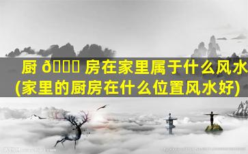 厨 🐛 房在家里属于什么风水(家里的厨房在什么位置风水好)